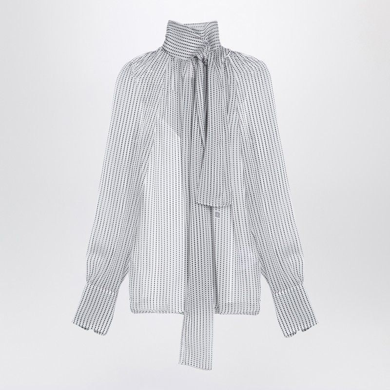 GIVENCHY Chic Mini Bow Detail Polka Dot Shirt for Women