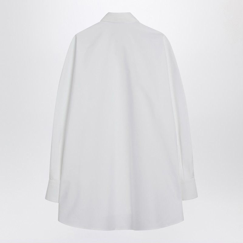 GIVENCHY Cotton Shirt with Hidden Buttoning and Curved Hem - Women's
