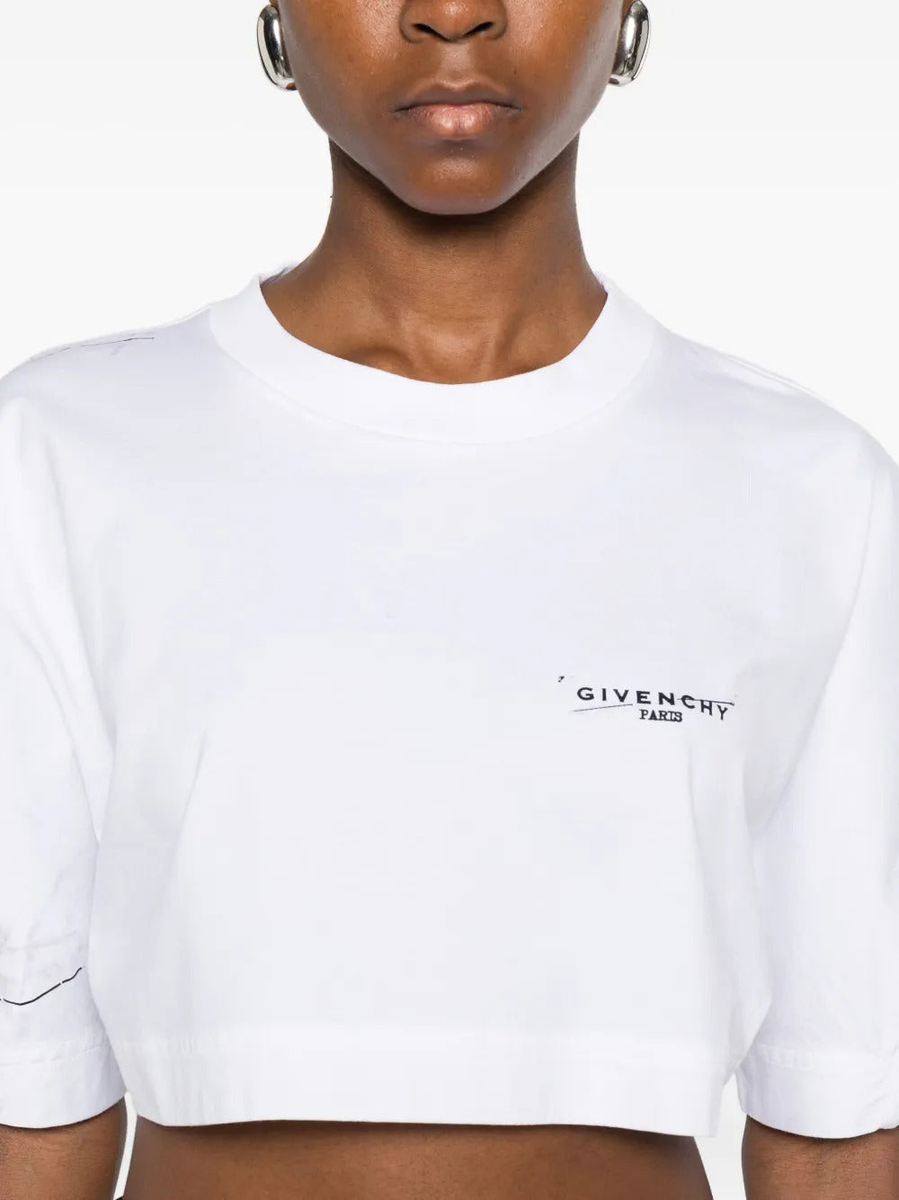 GIVENCHY Women's Cropped Logo Crewneck T-Shirt