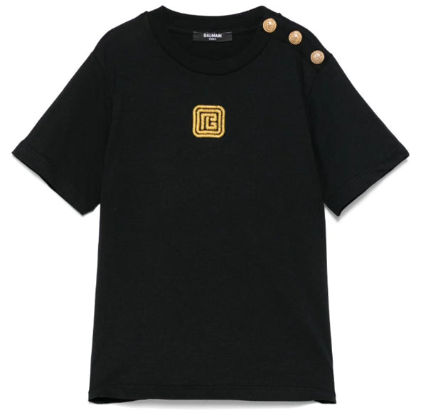 BALMAIN KIDS Mini Cotton T-Shirt for Girls - SS25 Collection