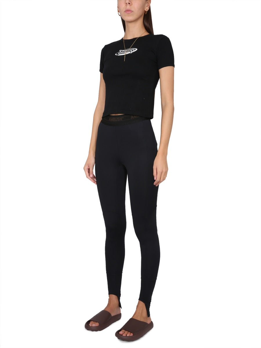 AMBUSH Graphic T-Shirt with Crowling Logo Print