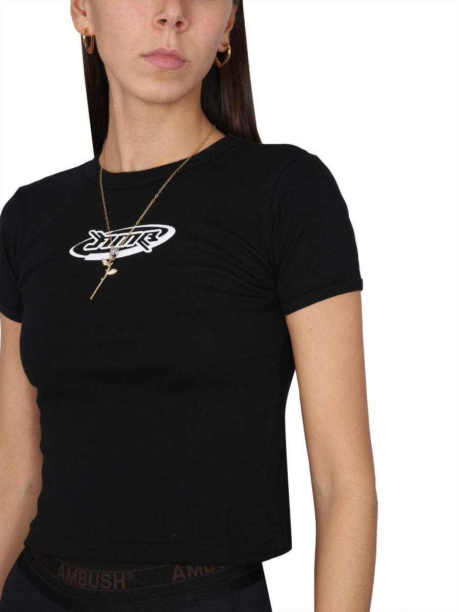 AMBUSH Graphic T-Shirt with Crowling Logo Print