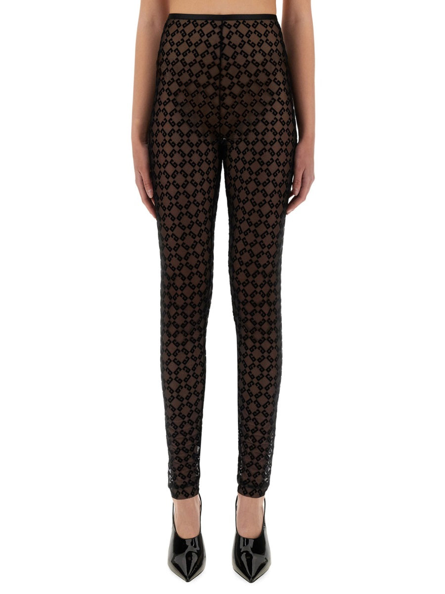 GIVENCHY Monogram Tulle Leggings - Fitted Cut, Size S