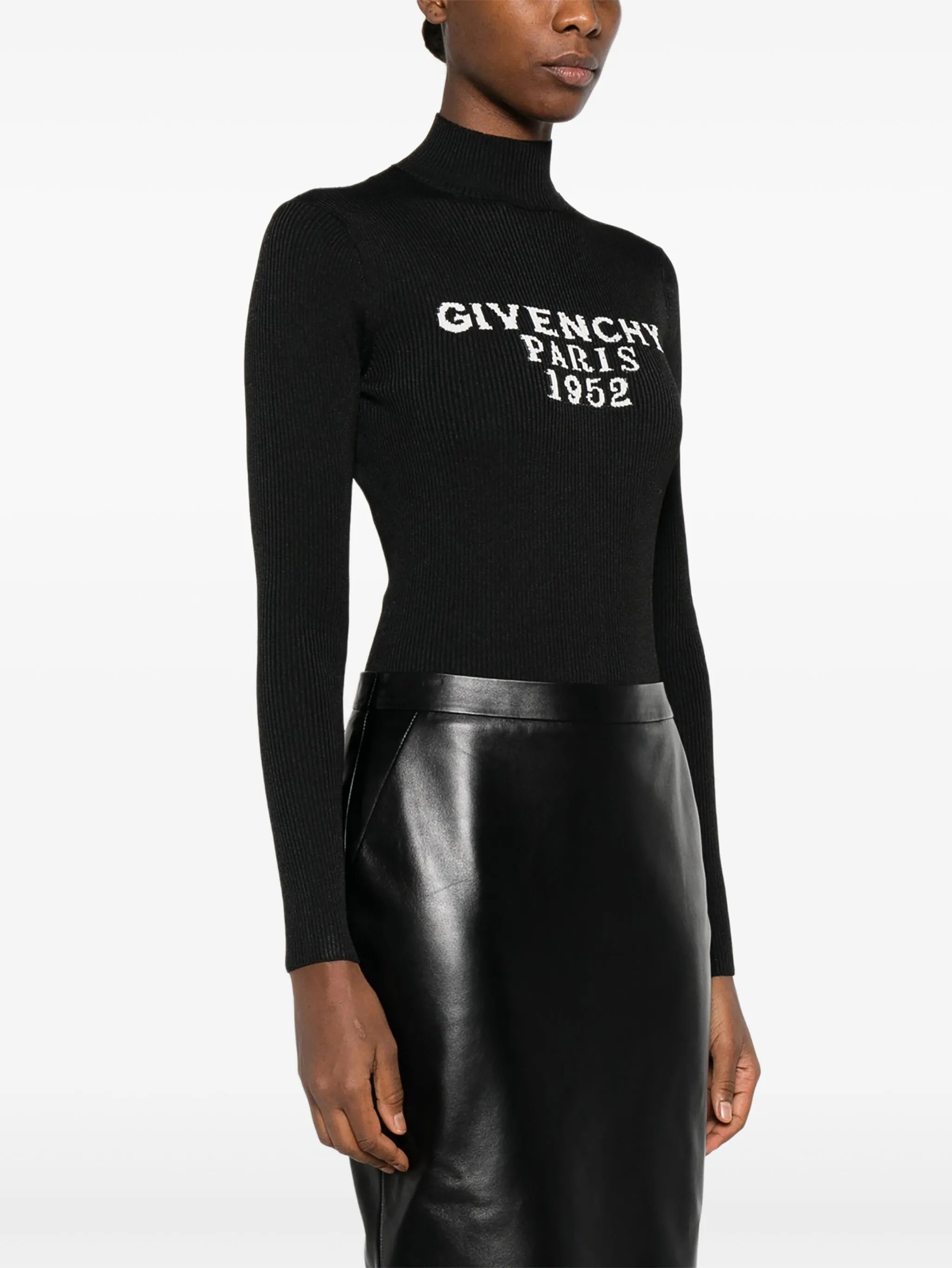 GIVENCHY Fine Rib Long-Sleeved Bodysuit with Signature Detail - XS