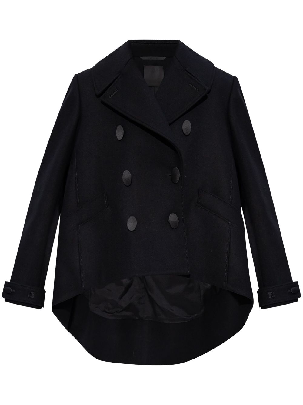 GIVENCHY Cropped Mini Wool Oversized Peacoat