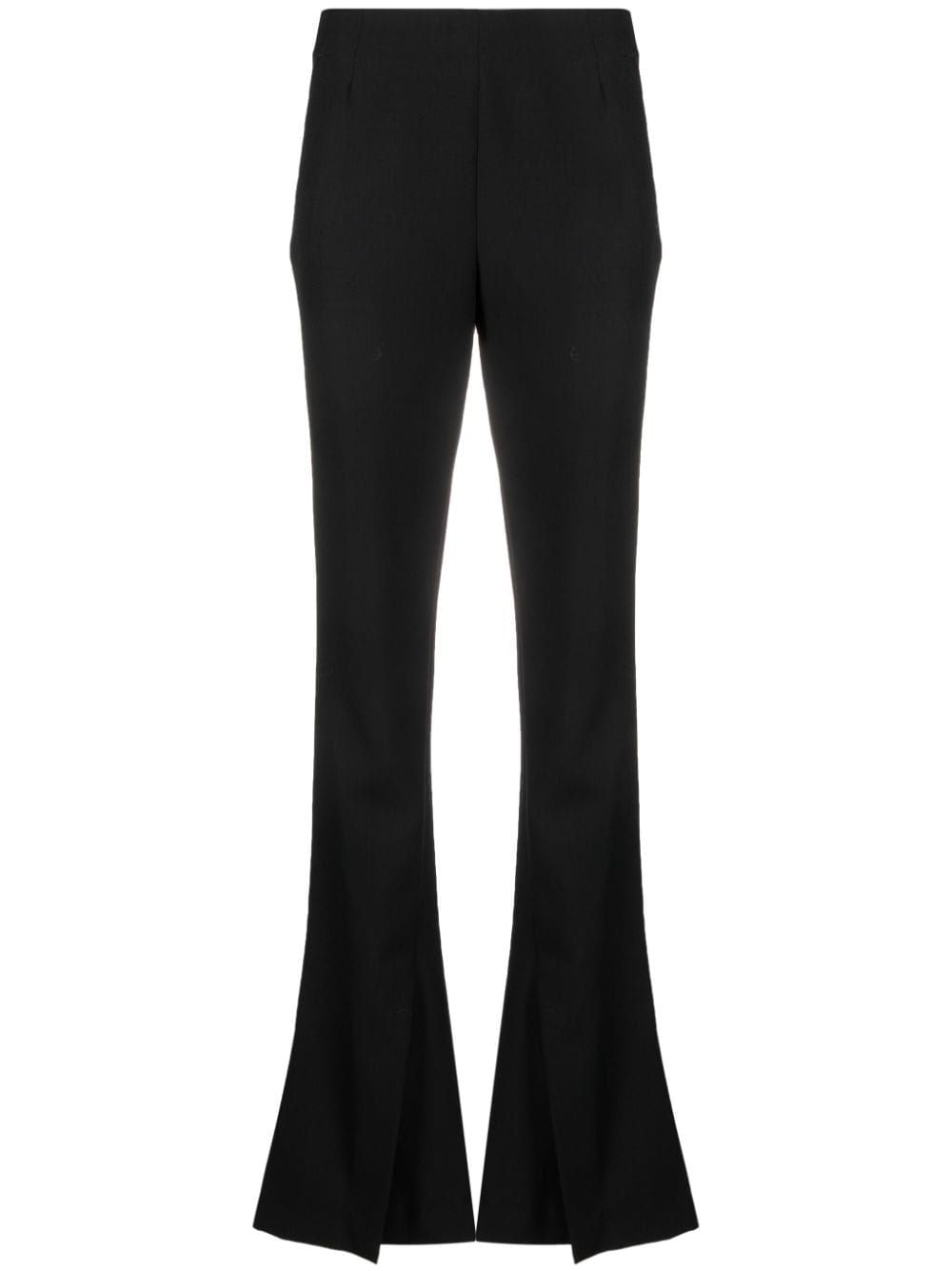 AMBUSH Flared Wool Trousers with Front Slit Detail