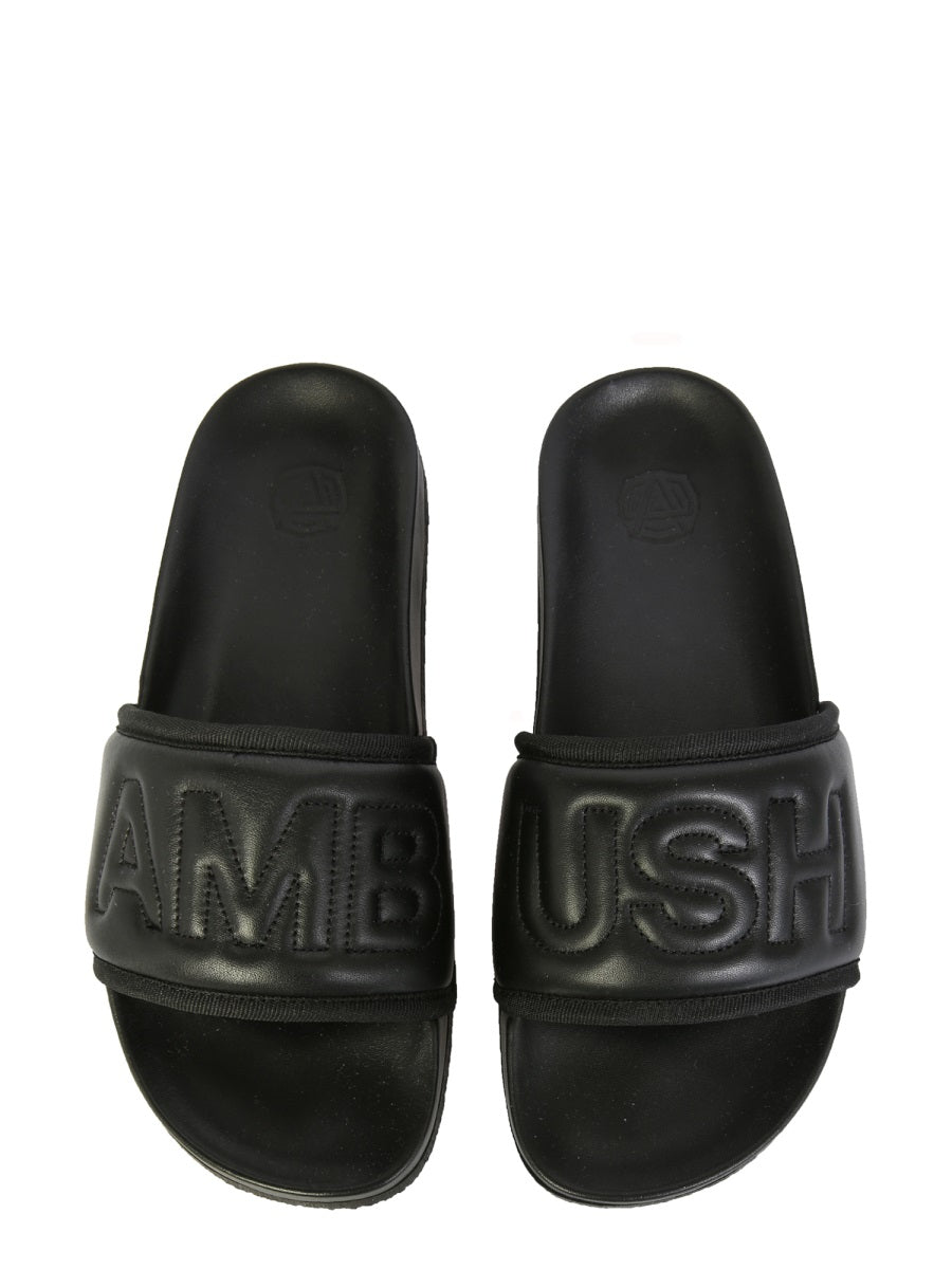 AMBUSH Chic Leather Slide Sandals with Comfortable 2.5 cm Rubber Sole