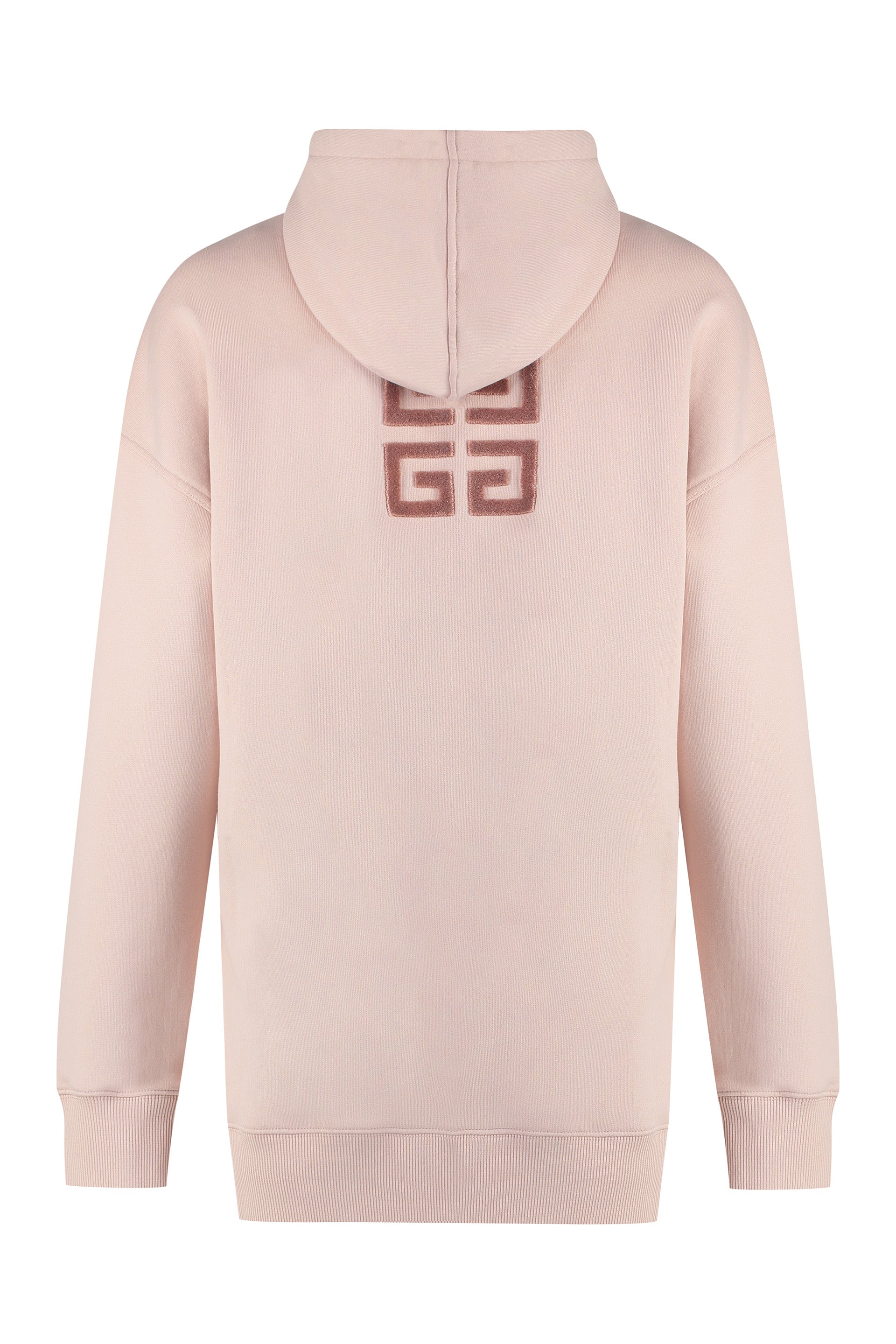 GIVENCHY Cotton Hoodie with Velvet Logo Intarsia