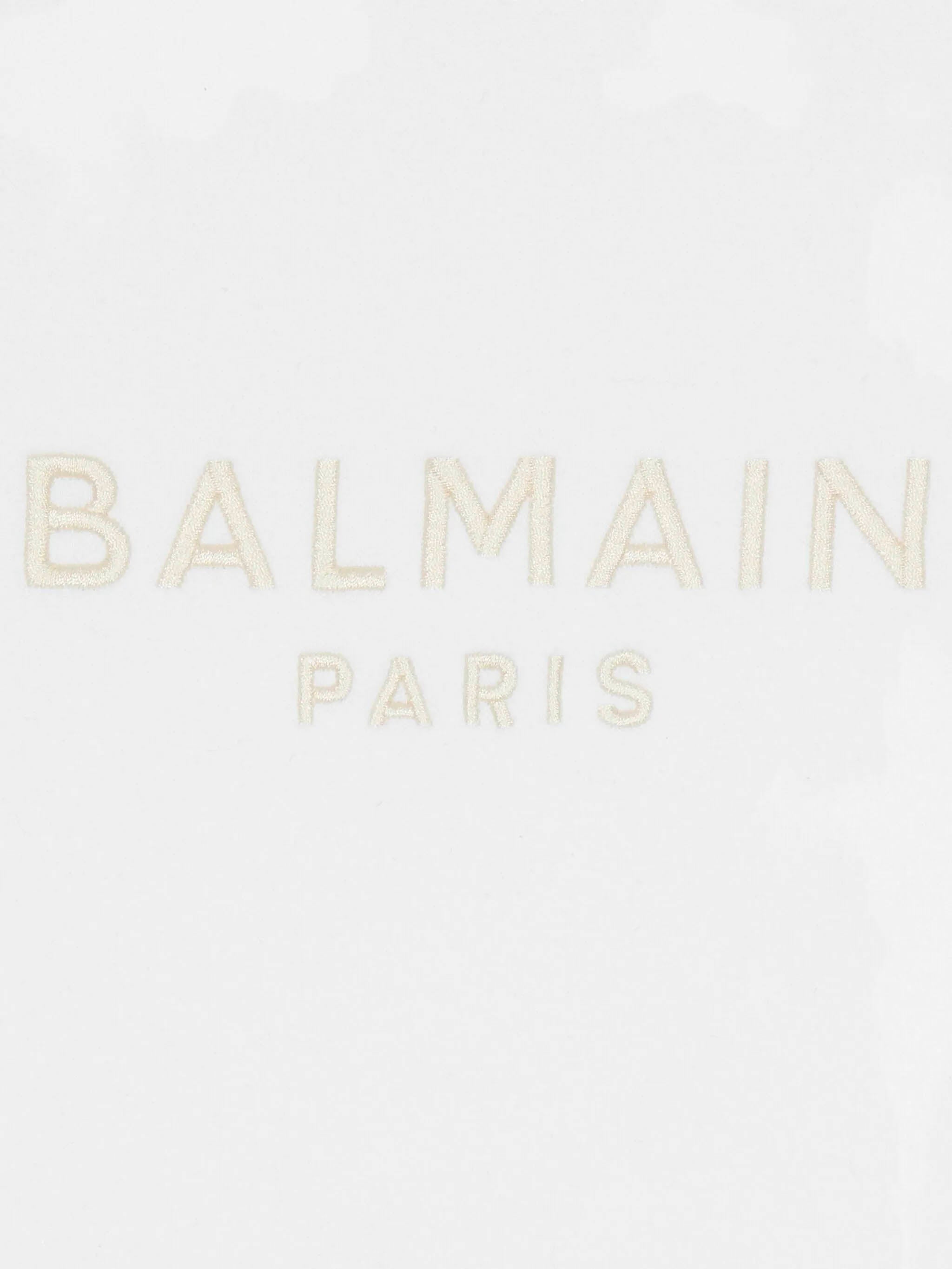 BALMAIN Monogrammed Baby Blanket - 100% Cotton