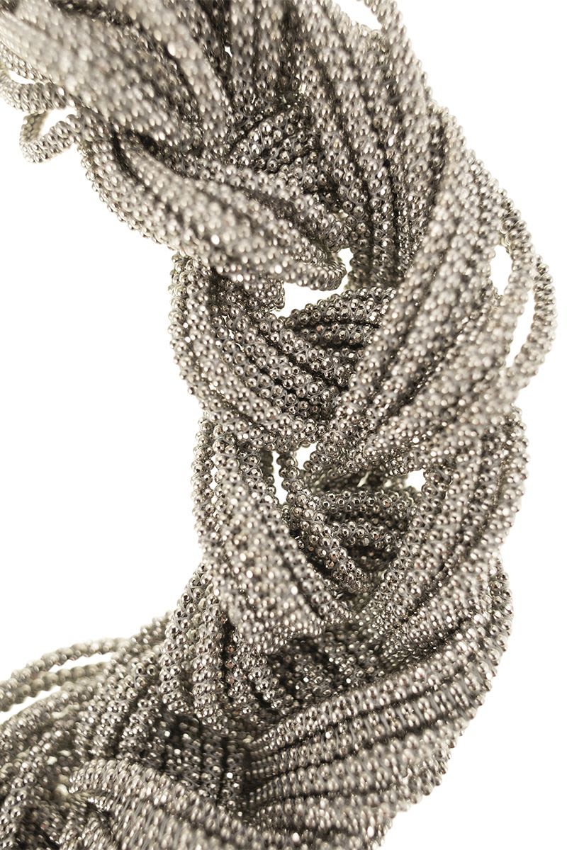 FABIANA FILIPPI Braided Necklace with Diamond Wire - 39 cm
