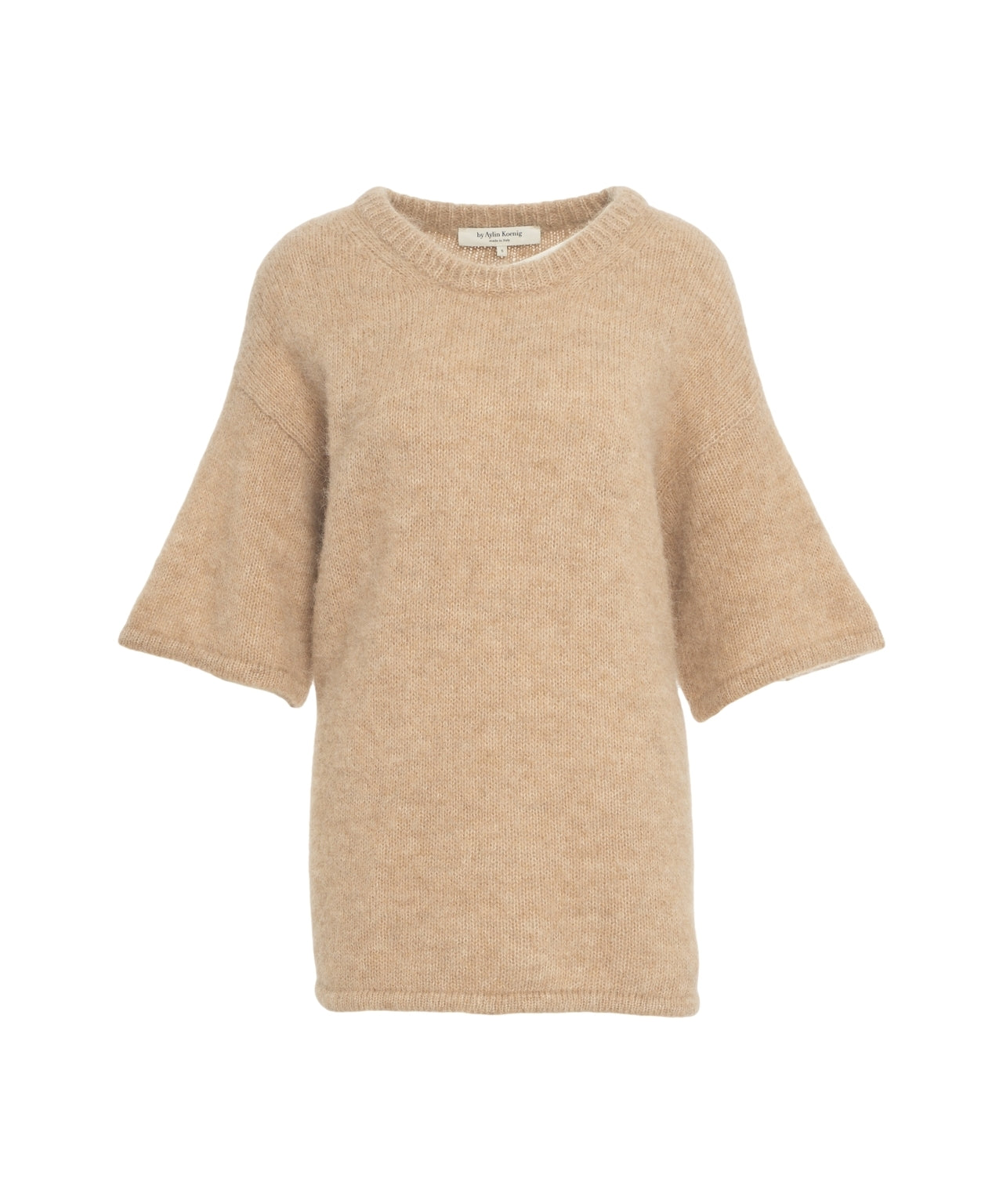 BY AYLIN KOENIG Relaxed Alpaca Blend Sweater with Three-Quarter Sleeves
