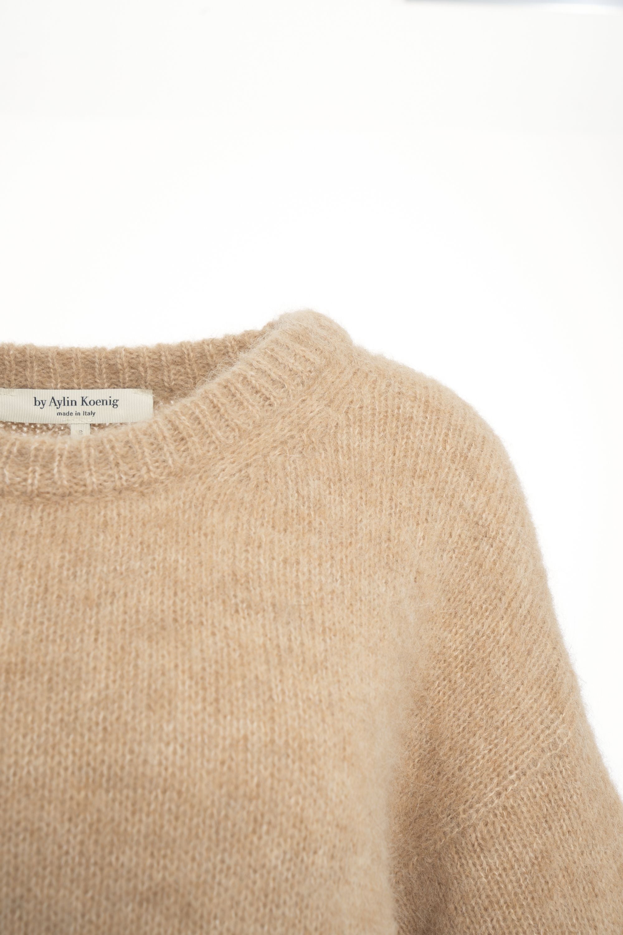 BY AYLIN KOENIG Relaxed Alpaca Blend Sweater with Three-Quarter Sleeves