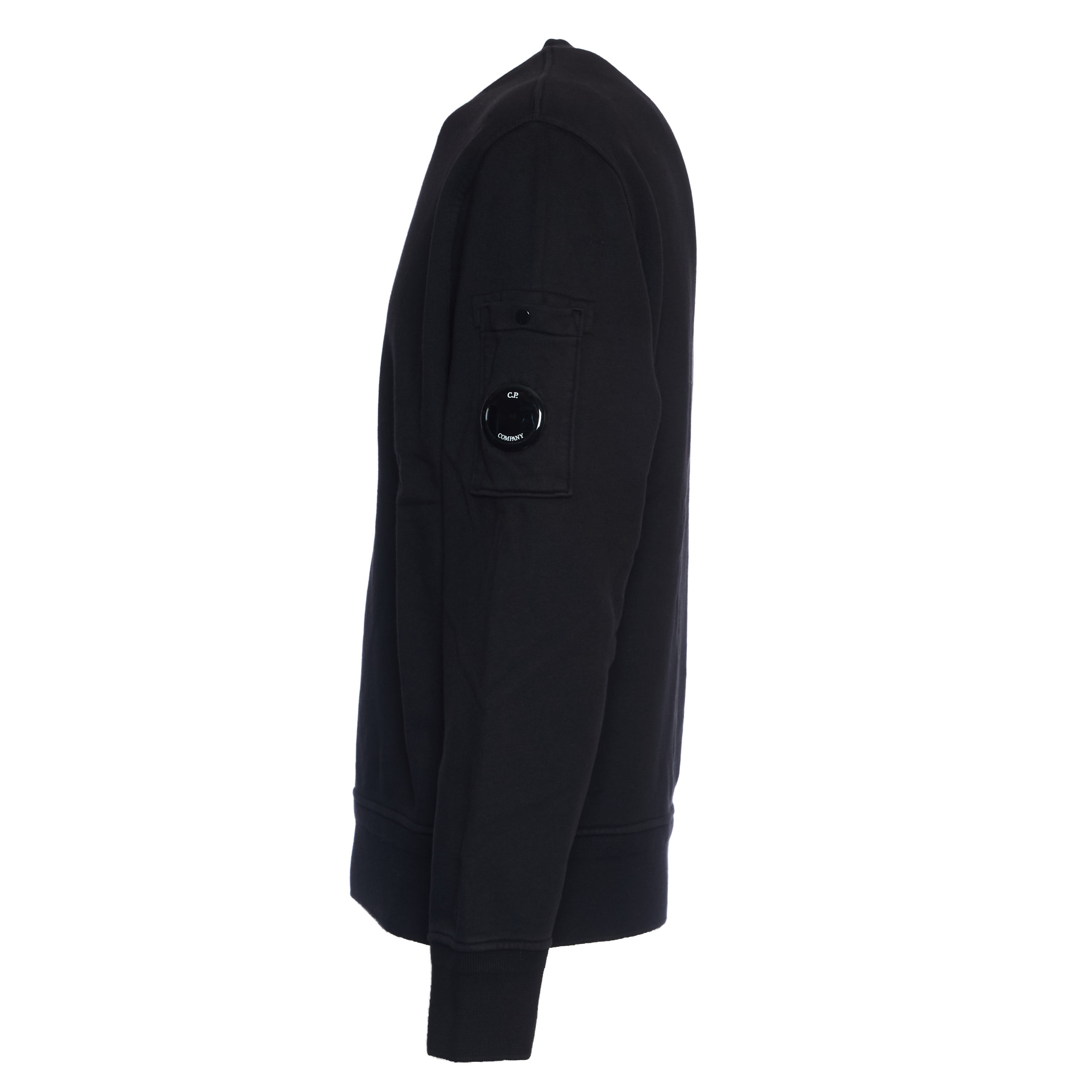 C.P. COMPANY Diagonal Weave Cotton Fleece Crew Neck Sweatshirt