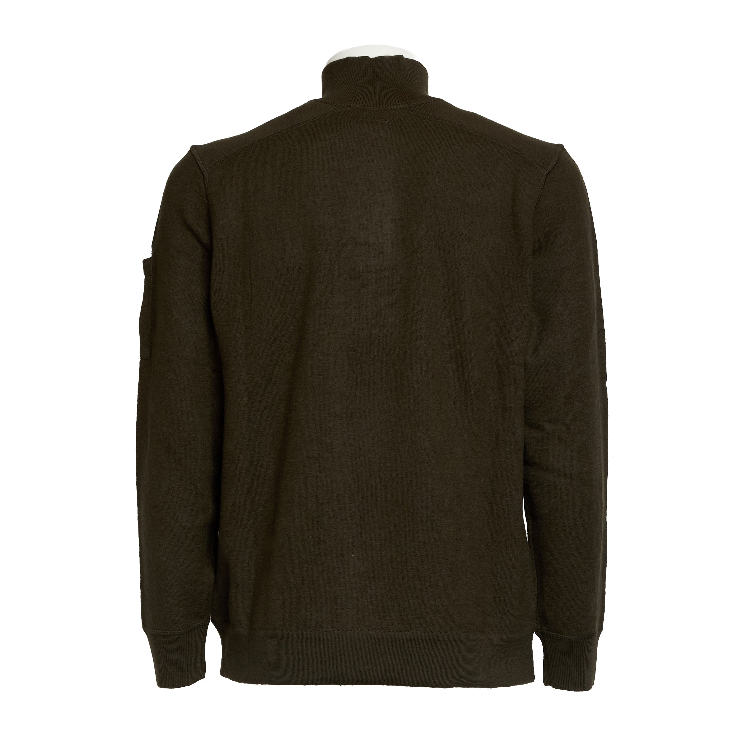 C.P. COMPANY Merino Wool Felted Polo Collar Mini Sweater