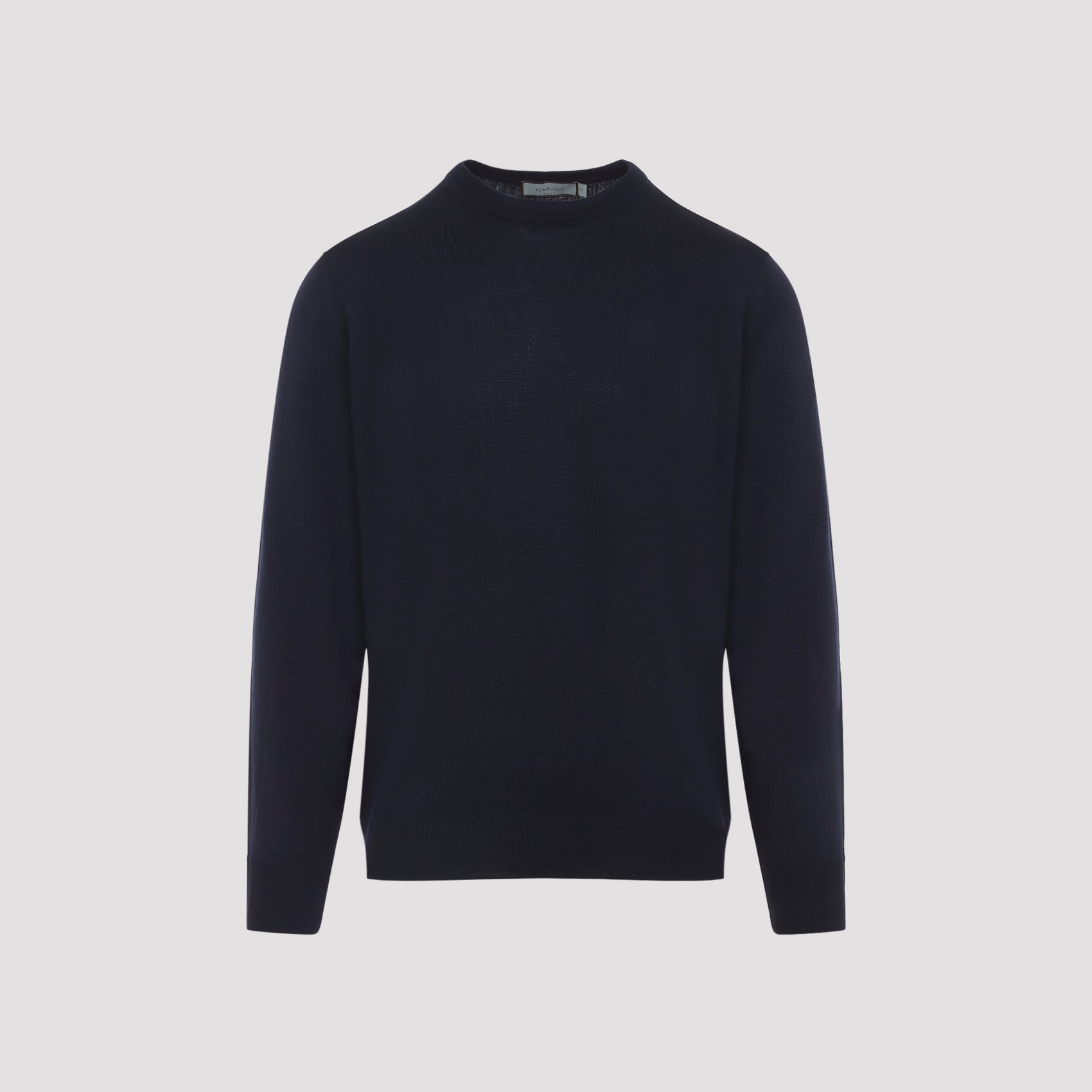 CANALI Virgin Wool Sweater for Men - Classic Round Neck, Long Sleeves