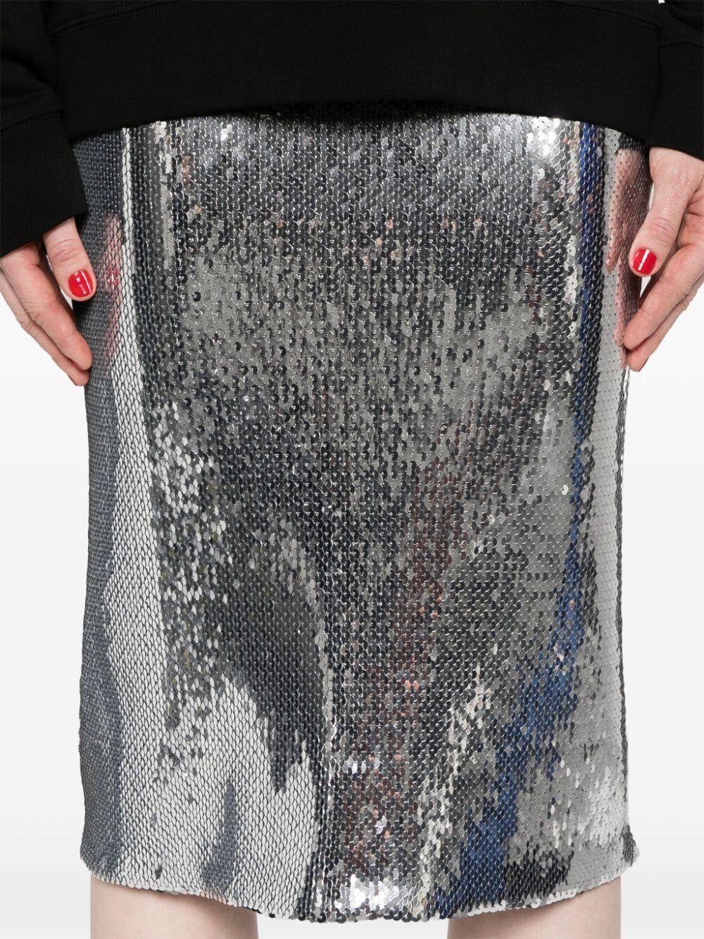N21 Sleek Metallic Pencil Skirt