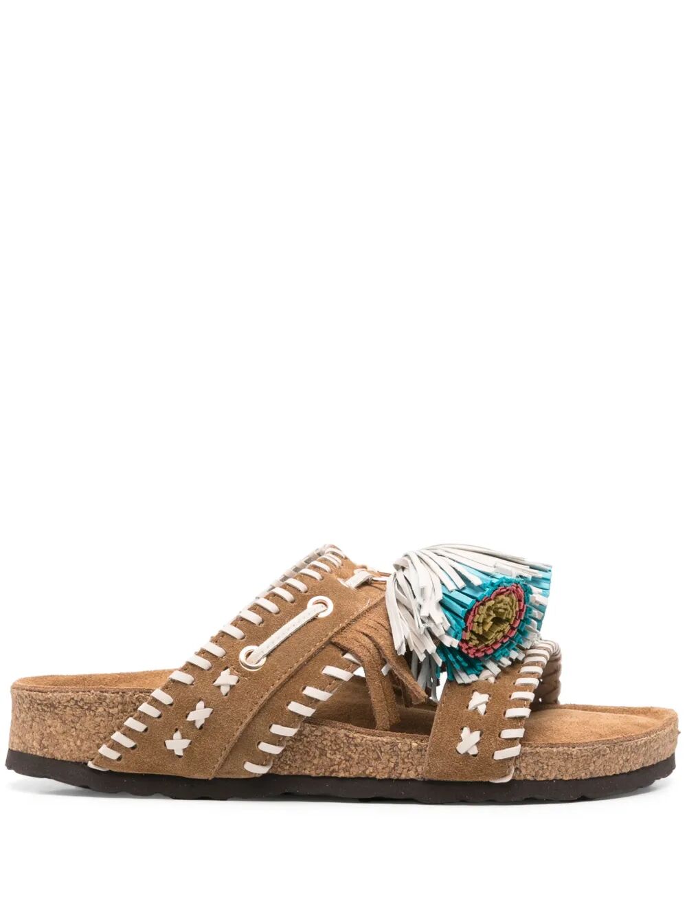 ELENA IACHI Suede Tan Slippers for Women