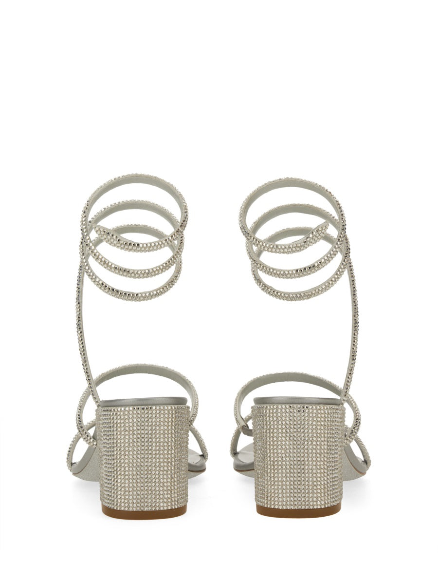 RENE CAOVILLA Elegant Satin Sandal with Crystals