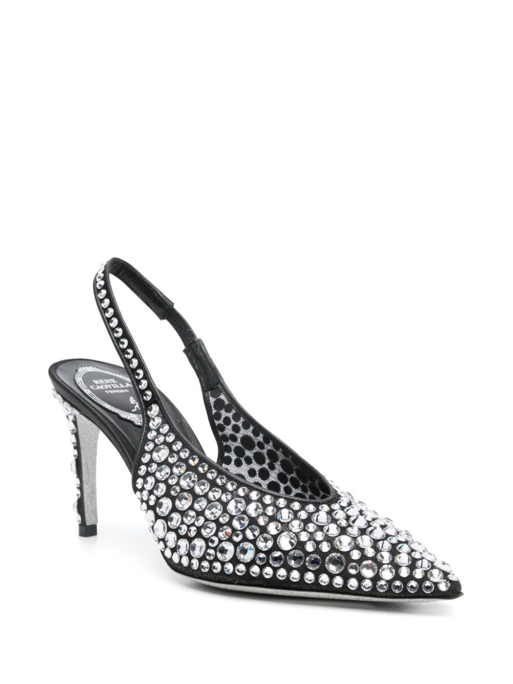 RENE CAOVILLA Gilda 80 Crystal Slingback Pumps