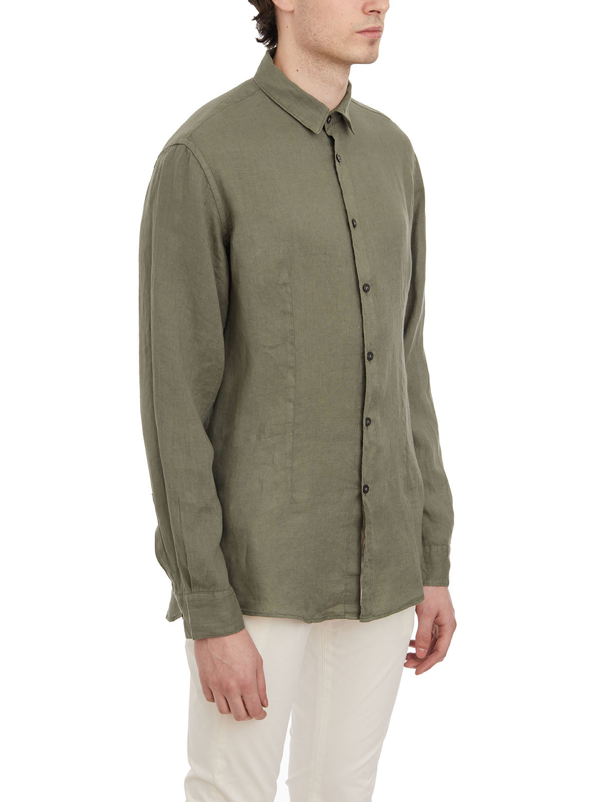 DANIELE ALESSANDRINI Linen Basic Shirt - Size 41