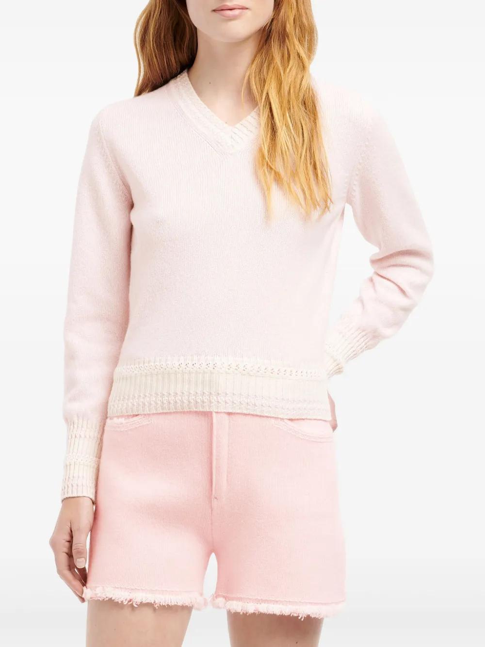 BARRIE V-neck Cashmere T-Shirt for Women