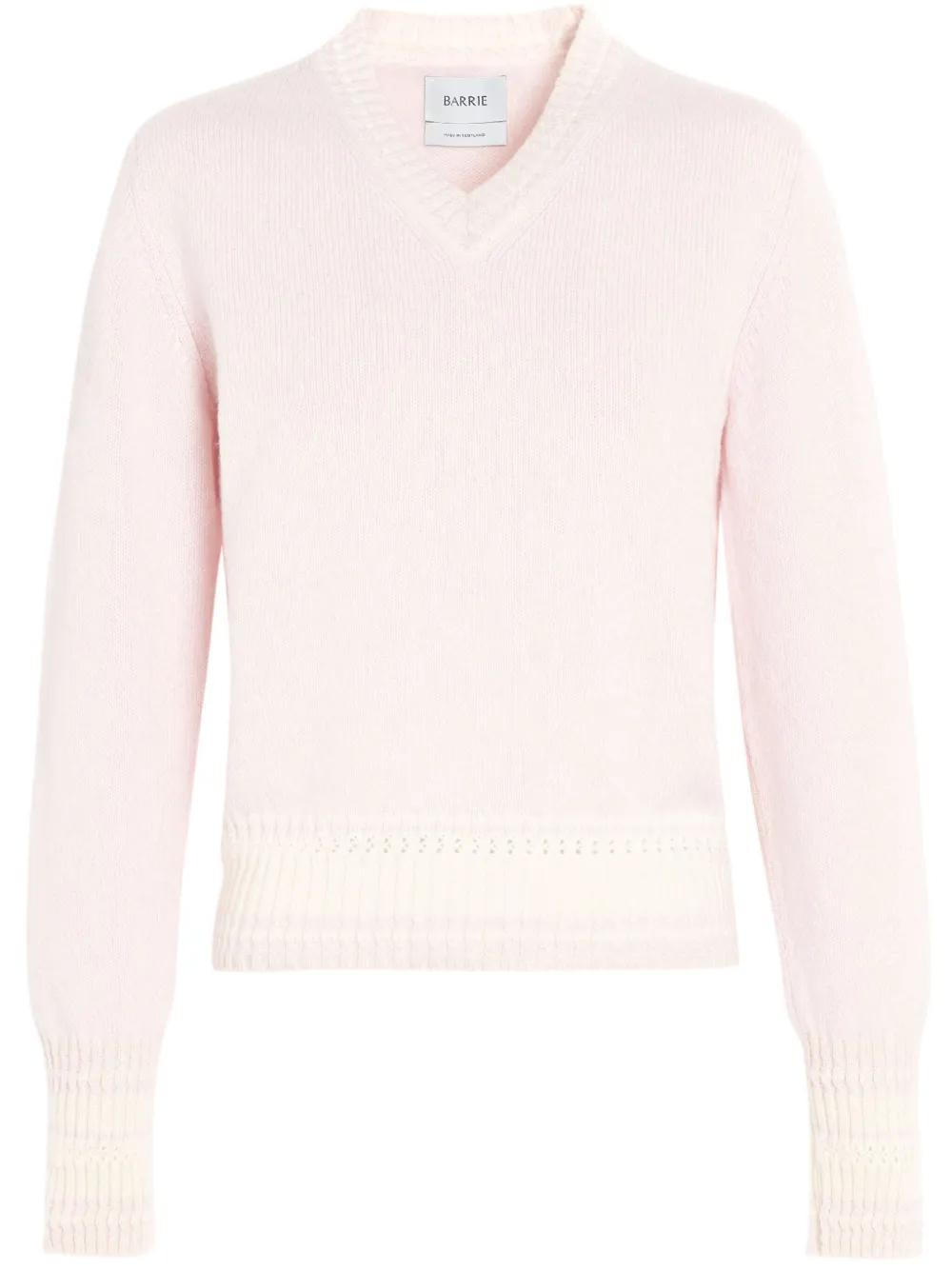 BARRIE V-neck Cashmere T-Shirt for Women