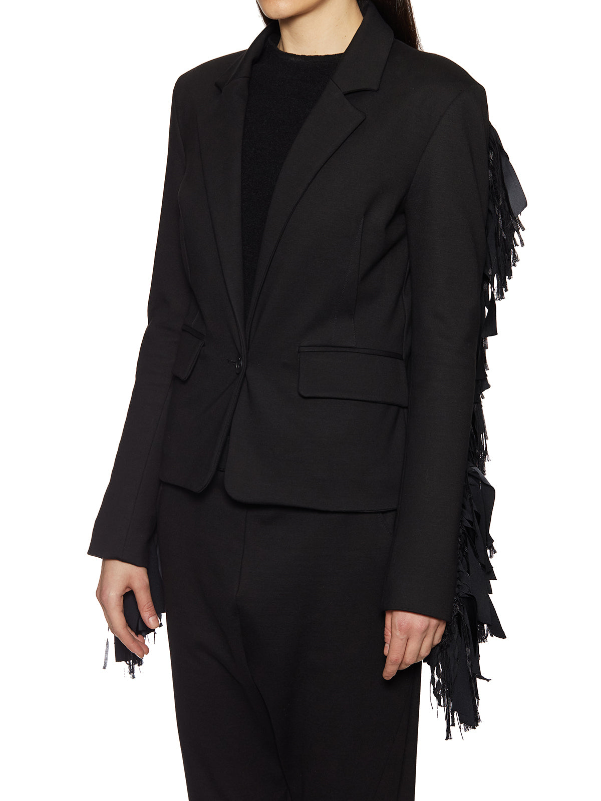 NOSTRASANTISSIMA Fringe-Embellished Viscose Jacket Size 40