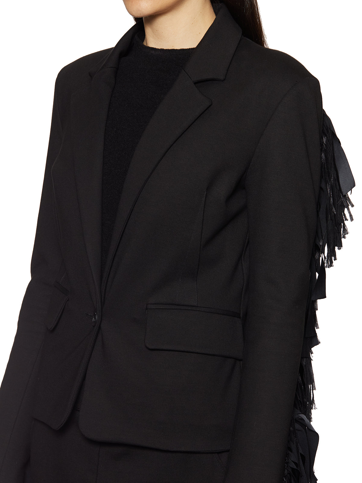 NOSTRASANTISSIMA Fringe-Embellished Viscose Jacket Size 40