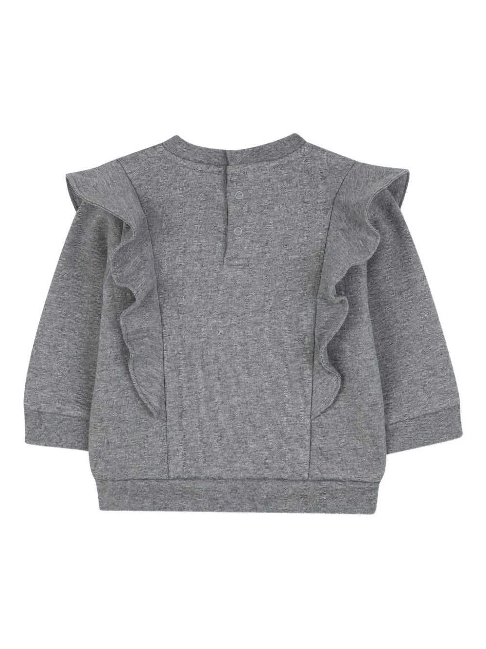 CHLOÉ Logo Sweatshirt with Wavy Flounces for Girls