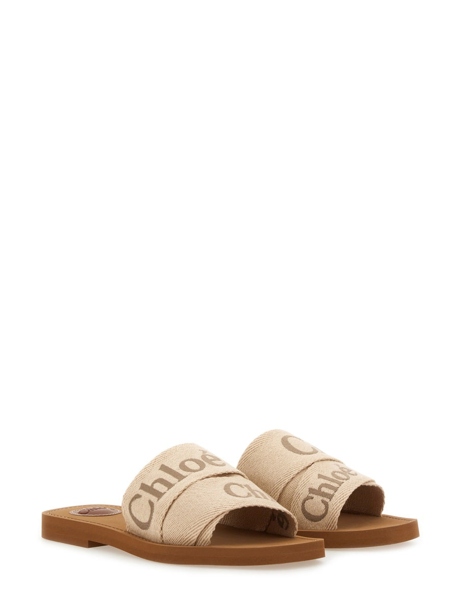 CHLOÉ Women's Linen Slide Sandal