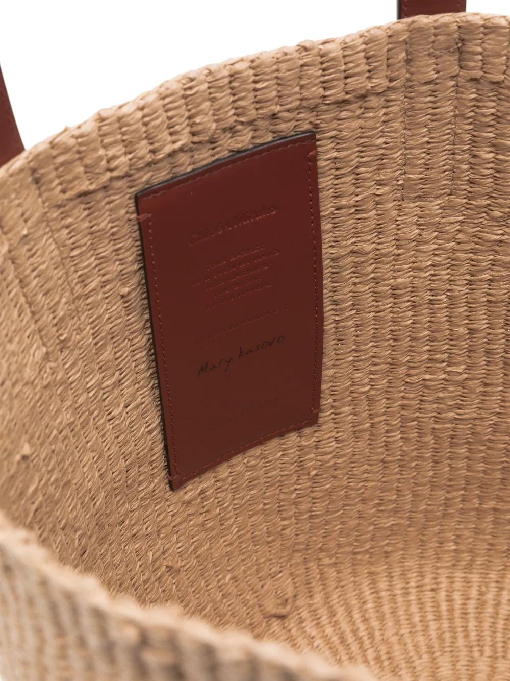 CHLOÉ Large Raffia Bucket Handbag