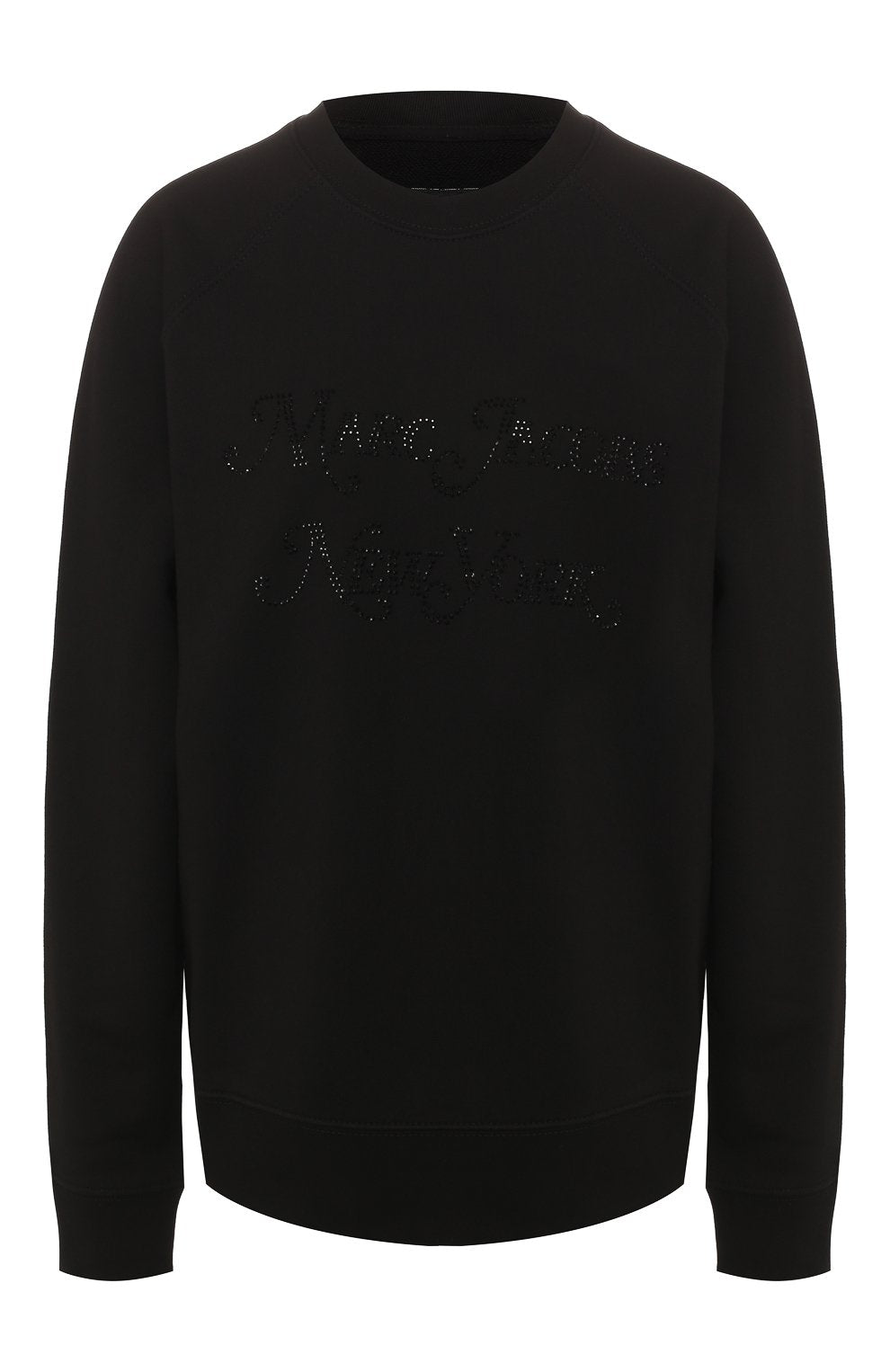 MARC JACOBS Rhinestone Logo Long Sleeve Sweatshirt