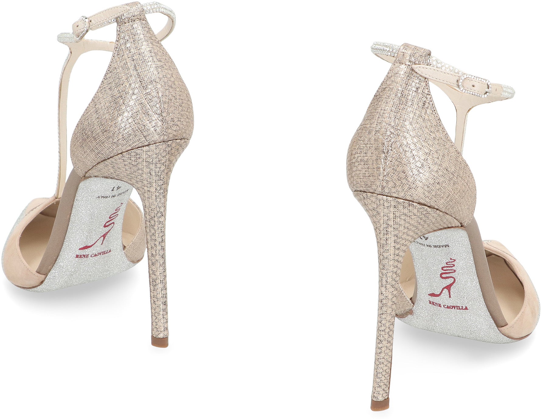 RENE CAOVILLA Pointy-Toe Mini Pumps with Adjustable Ankle Strap