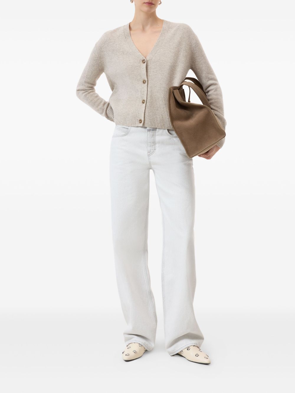 CLOSED Women's V-Neck Wool Cardigan with Button Closure