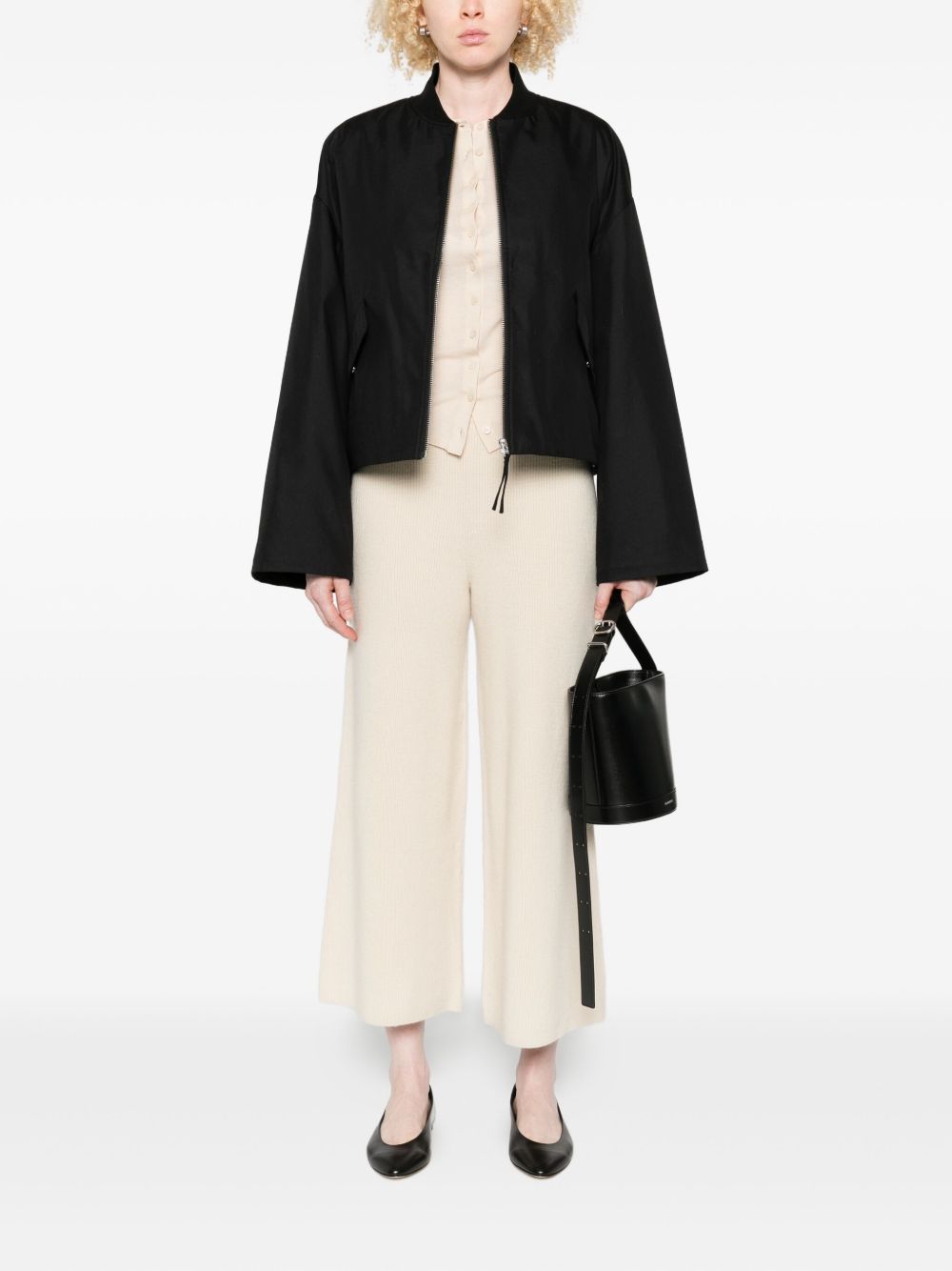 CLOSED Cropped Cotton Blend Bomber Jacket