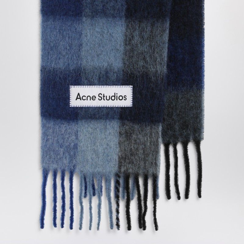 ACNE STUDIOS Checkered Design Mohair Blend Scarf