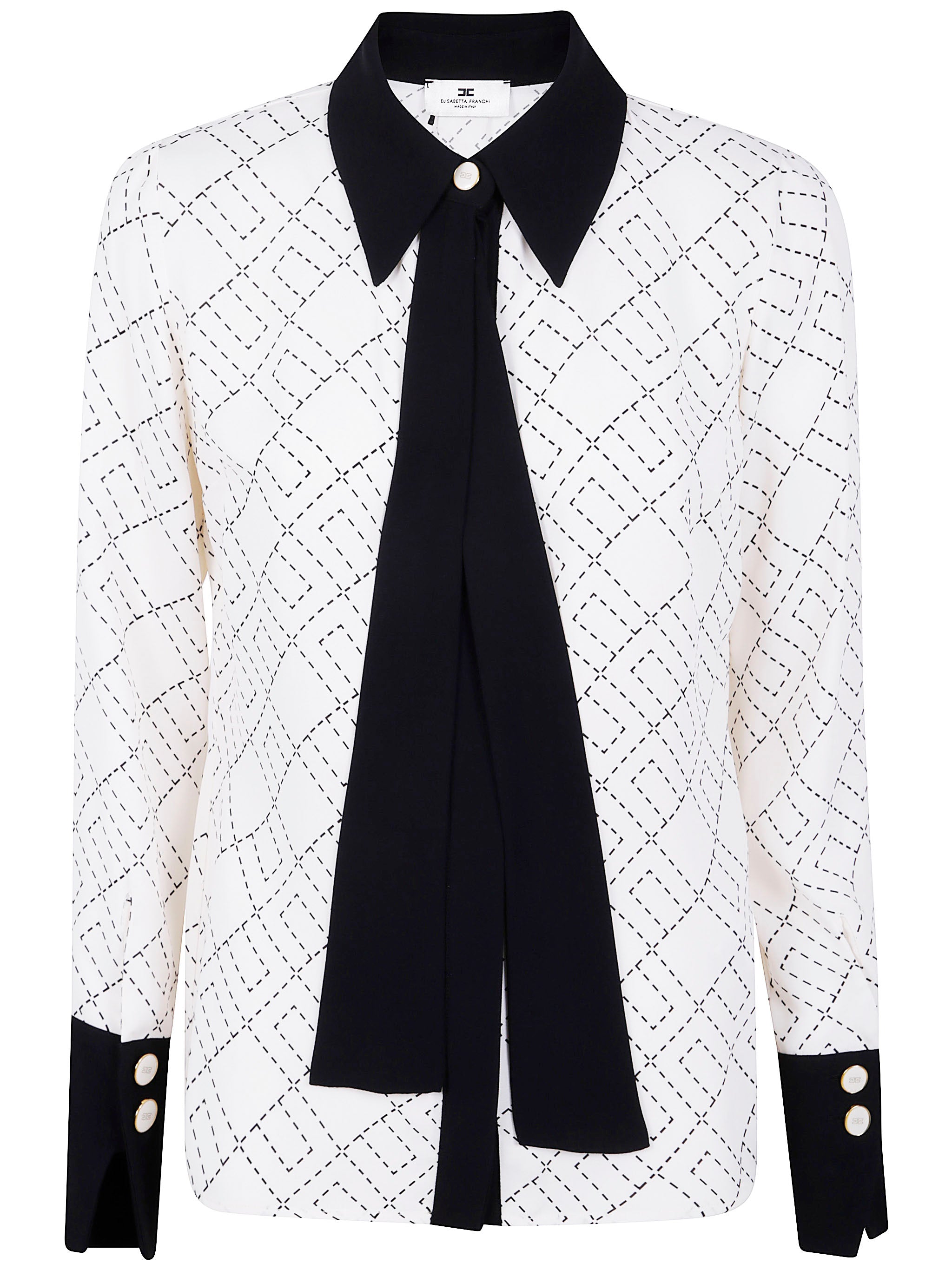 ELISABETTA FRANCHI Elegant Contrast Shirt for Women - Autumn/Fall 2025