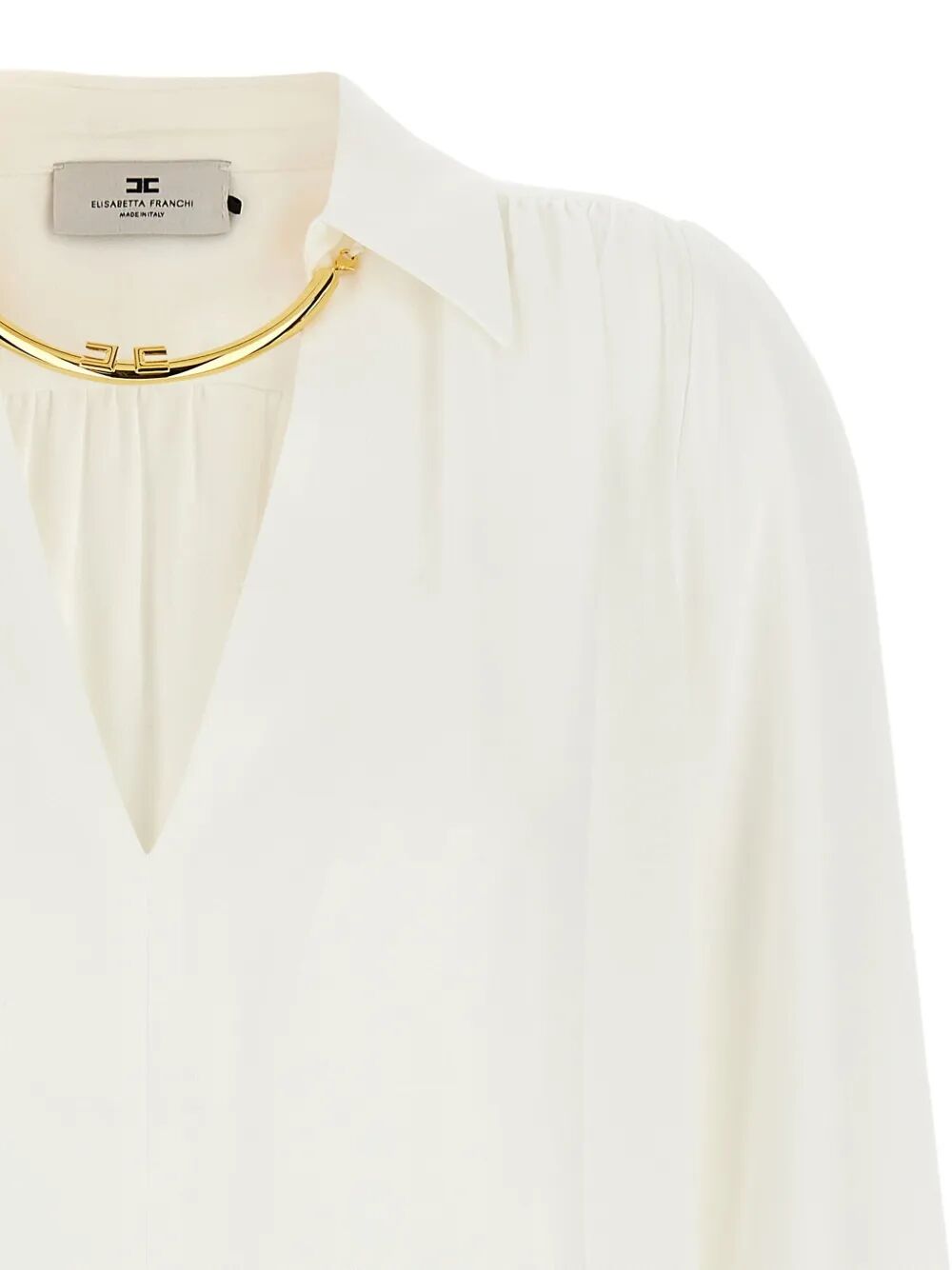 ELISABETTA FRANCHI Elegant Blouse with Gold Detail