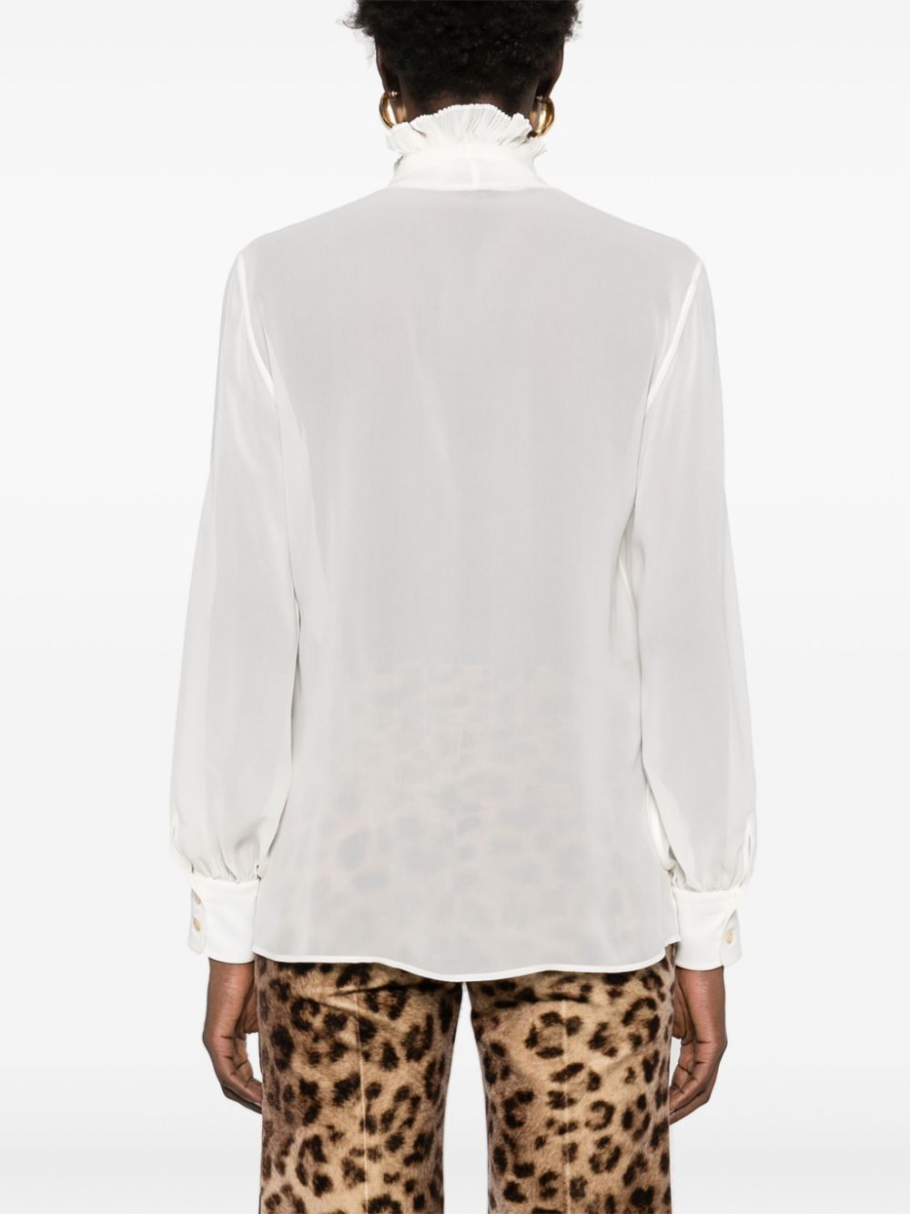 TOM FORD Silk Georgette Shirt with Plunging V-Neck for Women