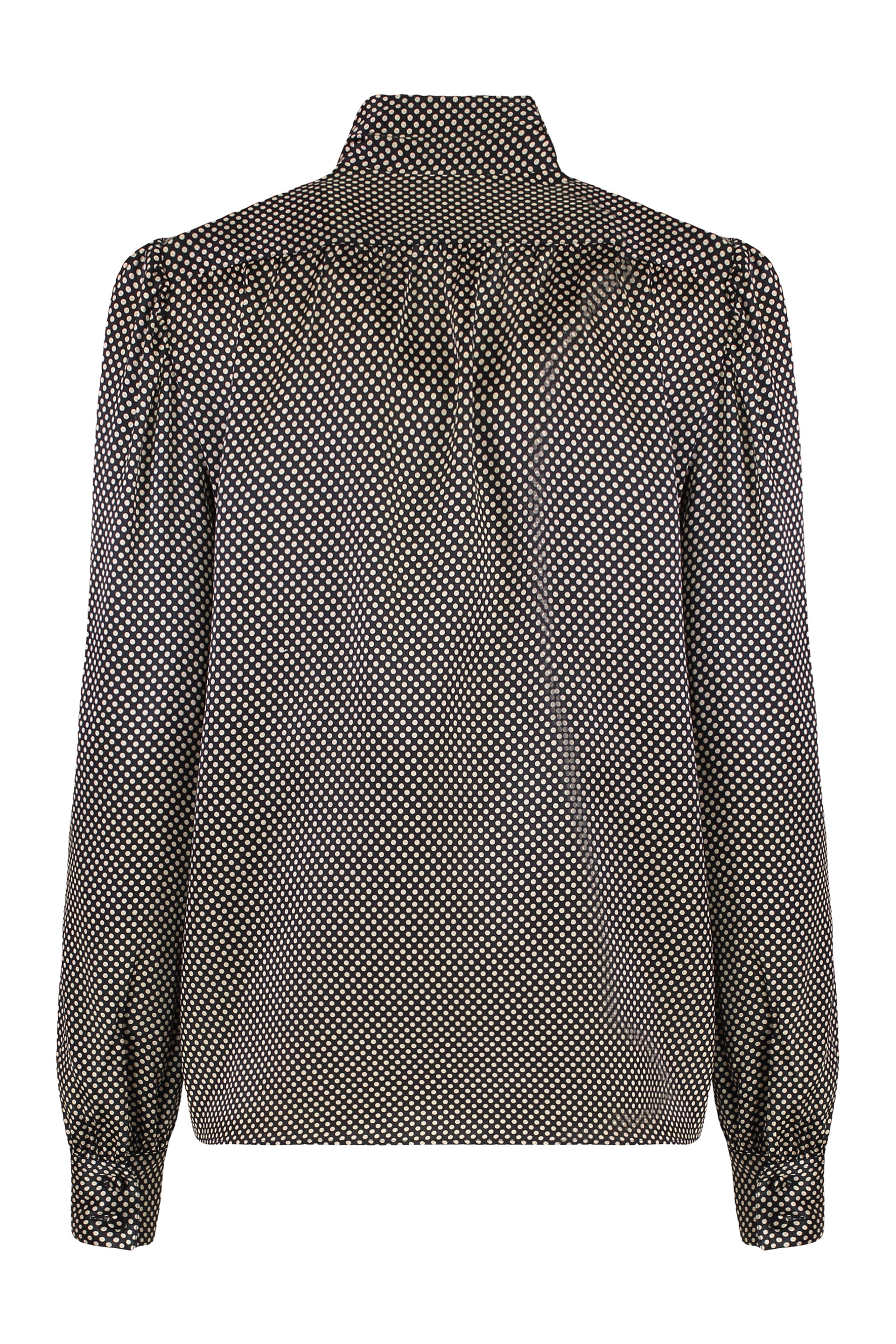 TOM FORD Polka Dot Silk Blouse with Pussy-Bow Collar