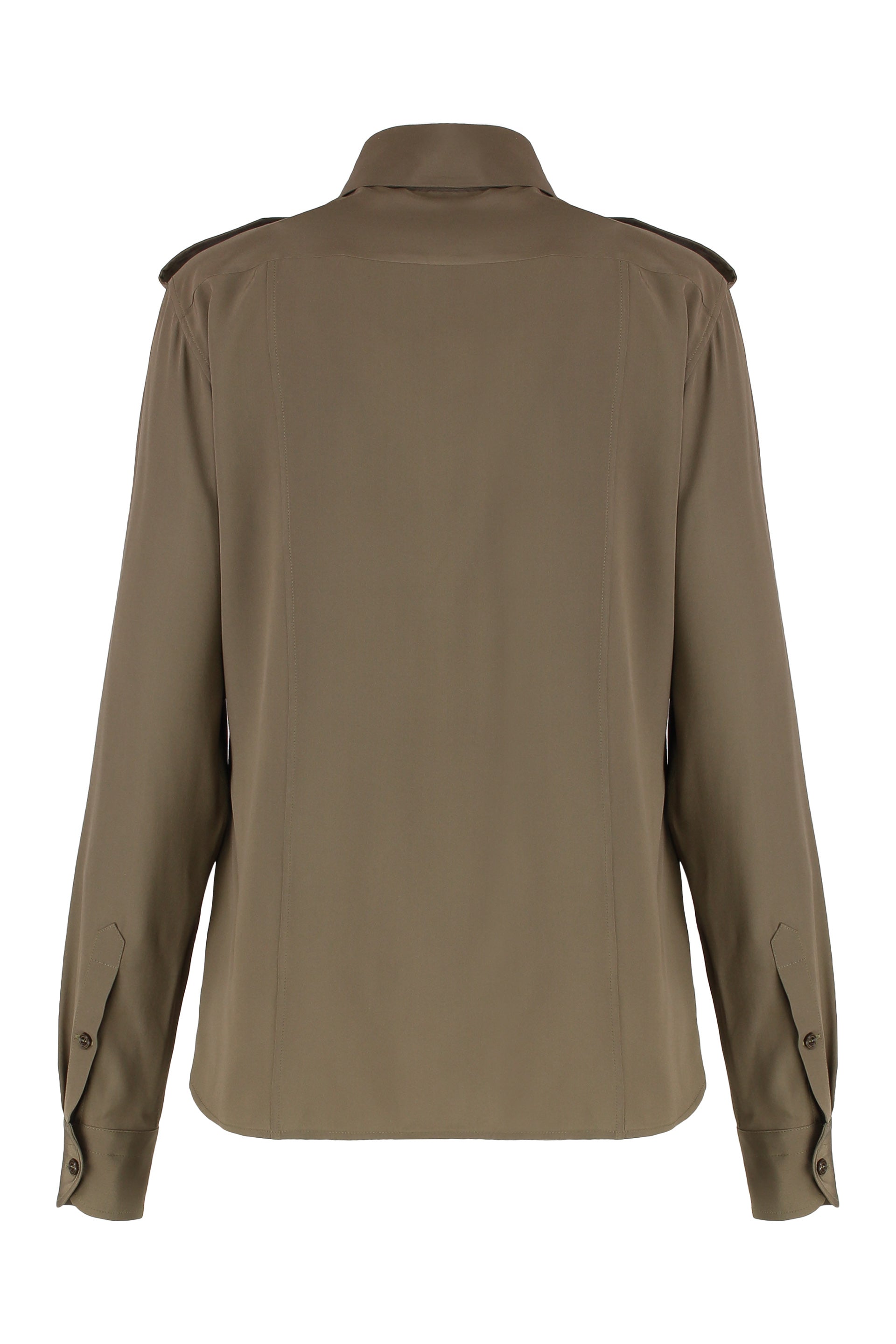 TOM FORD Silk Button-Up Shirt with Flap Pockets