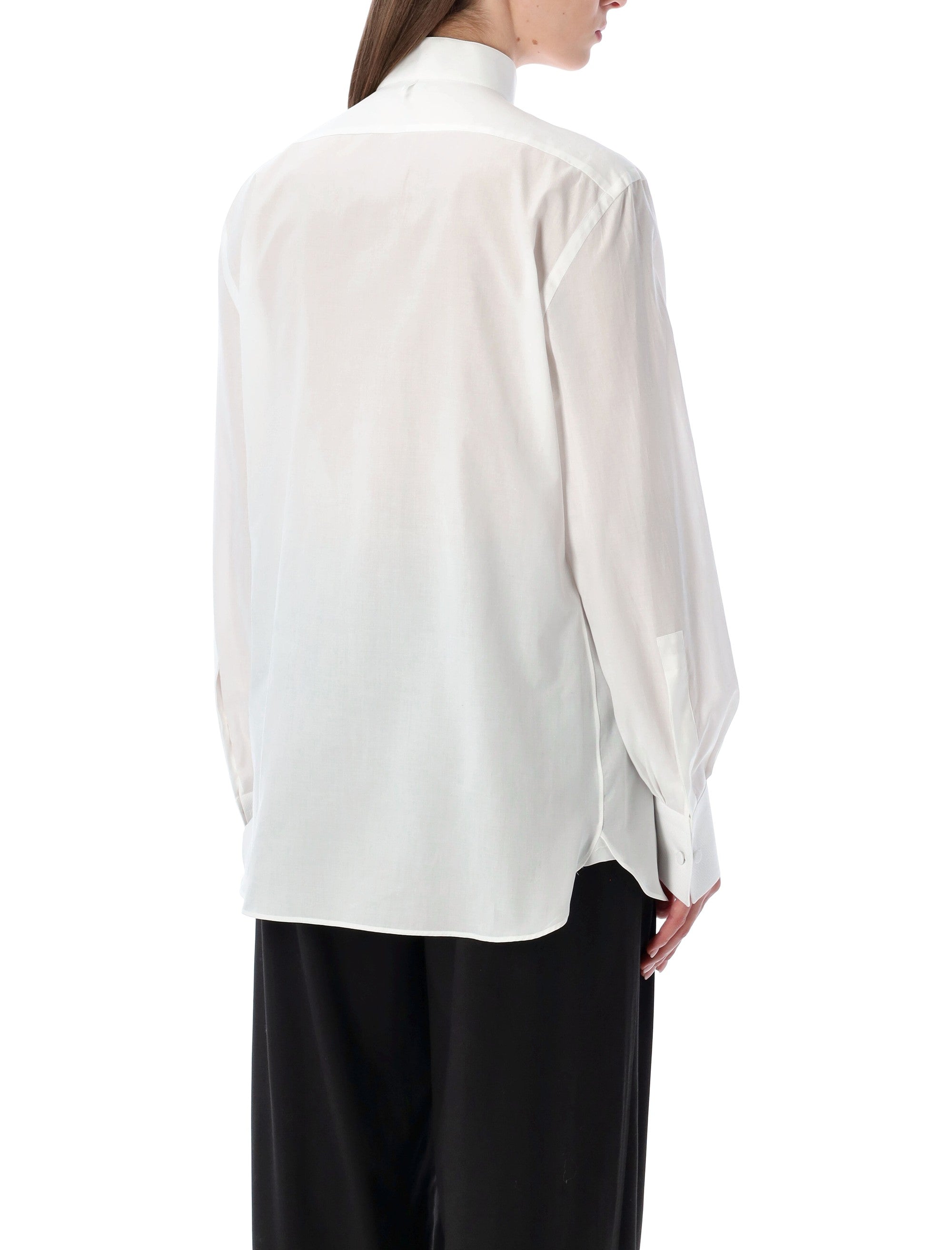 TOM FORD Cotton Sail Tuxedo Shirt - Women’s Size 40