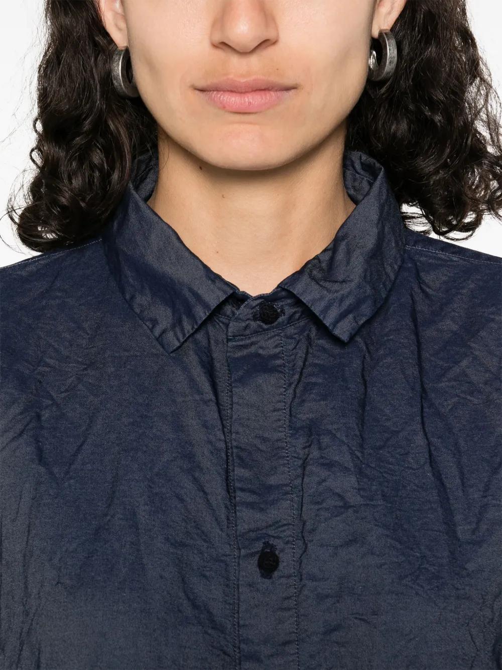 DANIELA GREGIS Pleat Detail Shirt with Classic Collar for Women - SS25