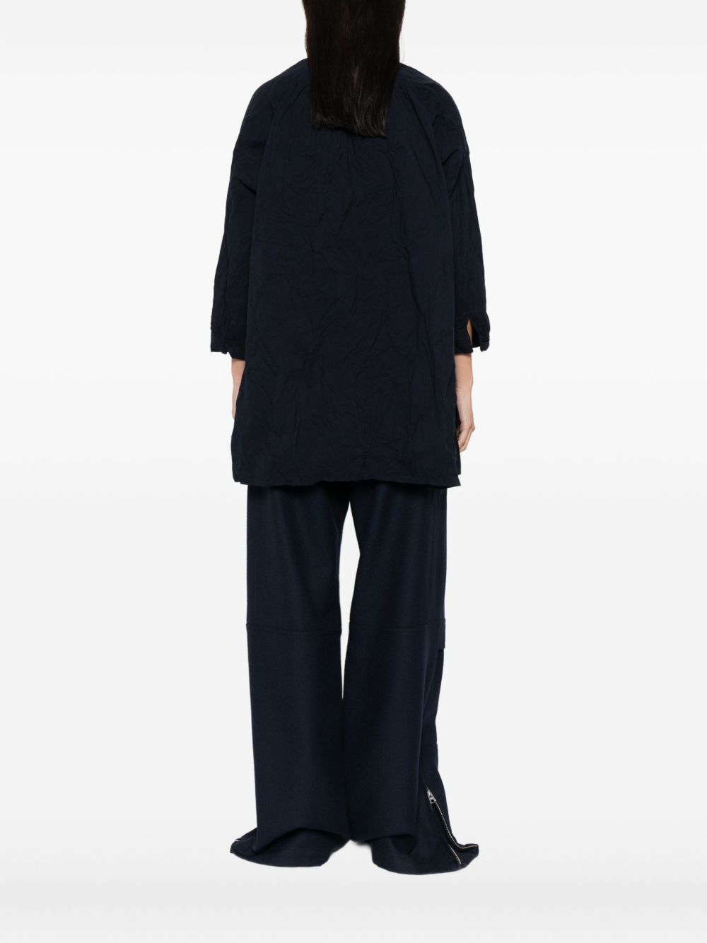 DANIELA GREGIS Women's Mandarin Collar Shirt with Three-Quarter Sleeves