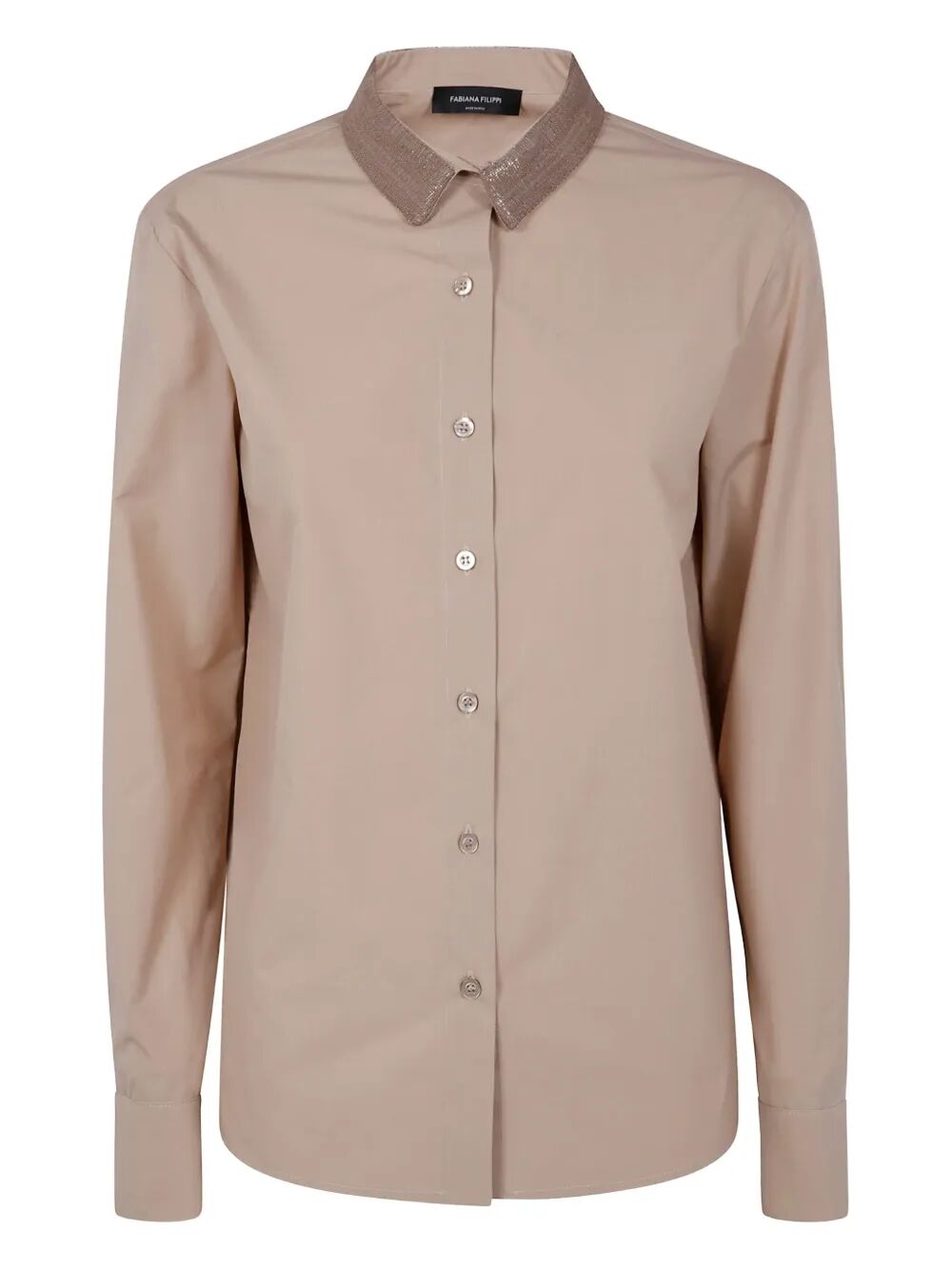FABIANA FILIPPI Shirt with Filo Diamante Collar for Women