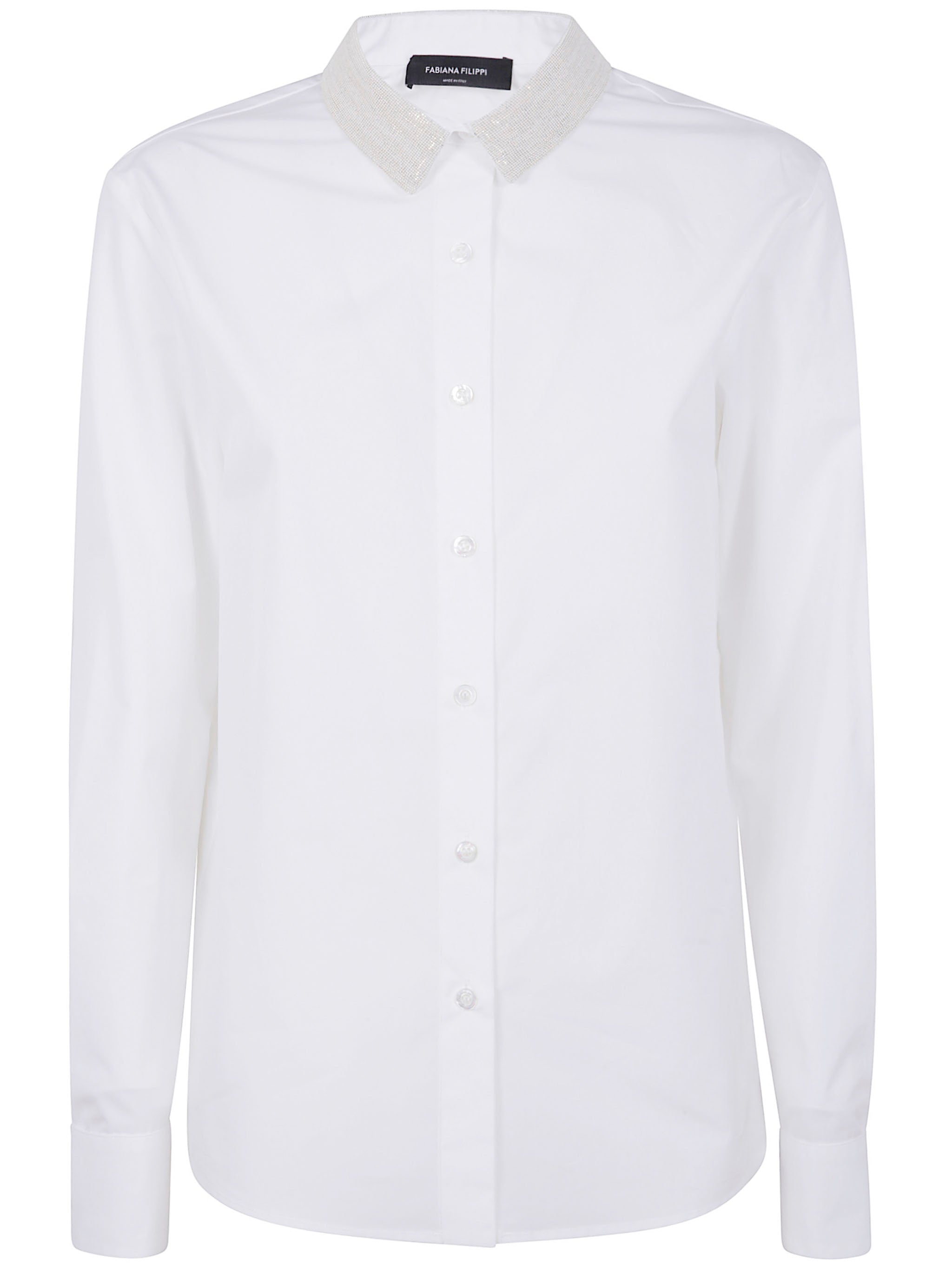 FABIANA FILIPPI Elegant Shirt with Filo Diamante Collar for Women - FW25
