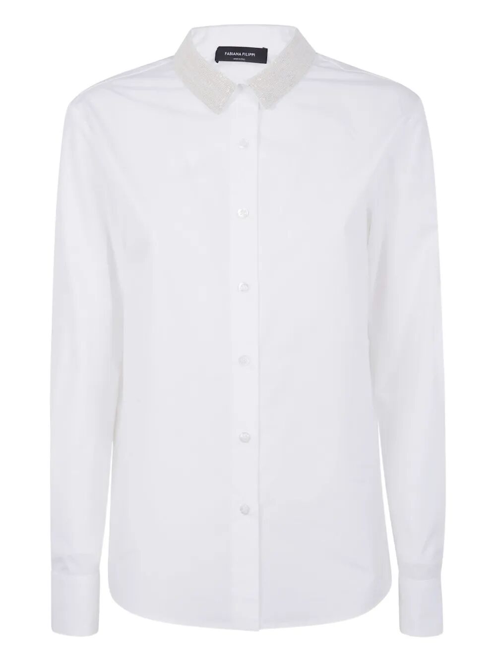 FABIANA FILIPPI Elegant Shirt with Filo Diamante Collar for Women - FW25