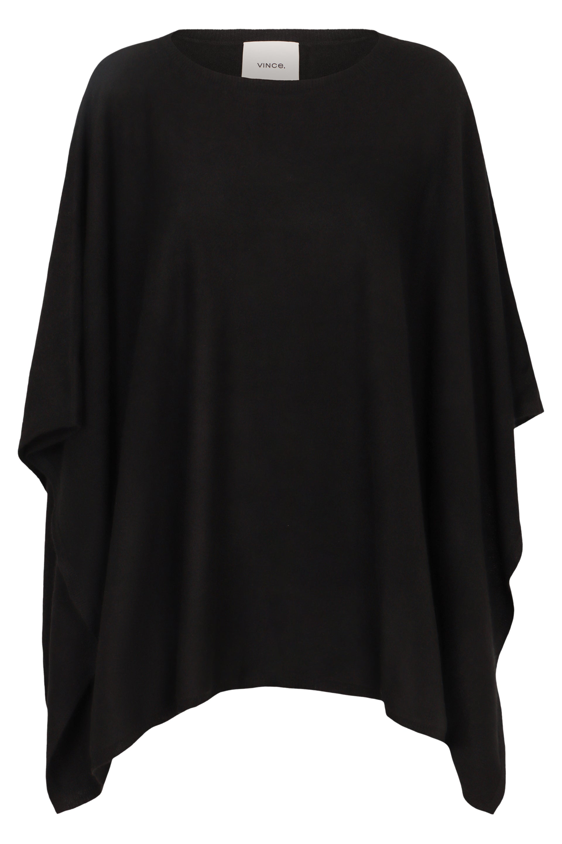 VINCE Cashmere Poncho with Ribbed Neckline