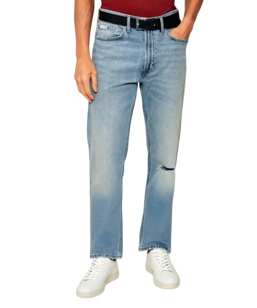 CALVIN KLEIN Modern Straight Fit Men's Jeans with Knee Detail