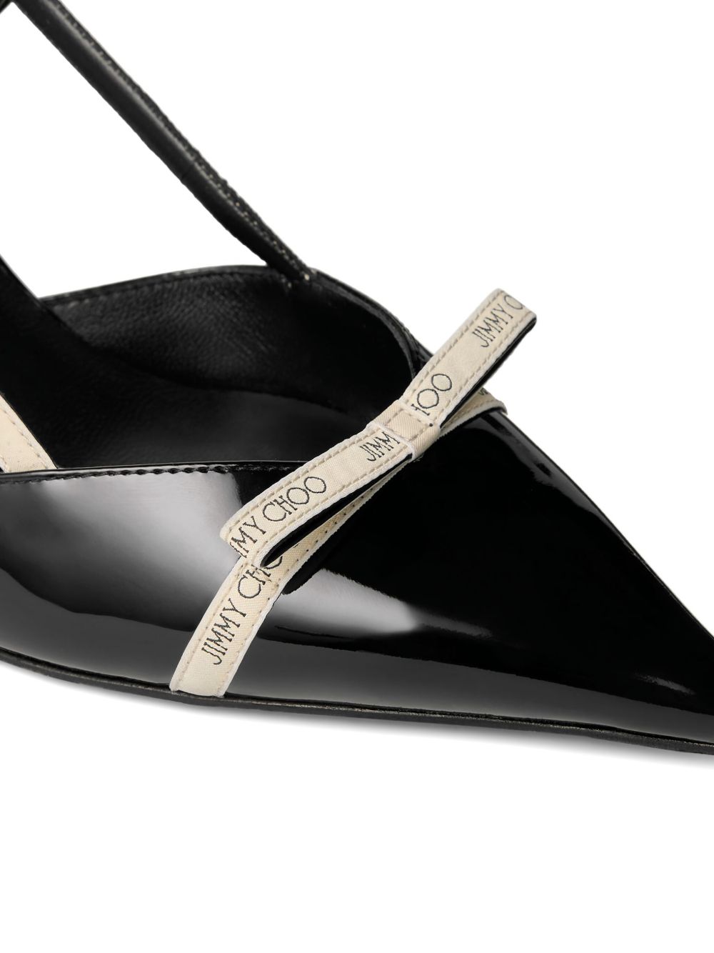 JIMMY CHOO Women's Patent Leather Pumps with Slingback Strap and Mid Tapered Heel